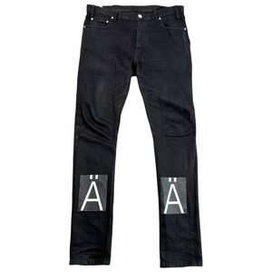 Han Kjobenhavn Japanese Selvedge Denim Jeans Black Sz 33 Streetwear Minimalist